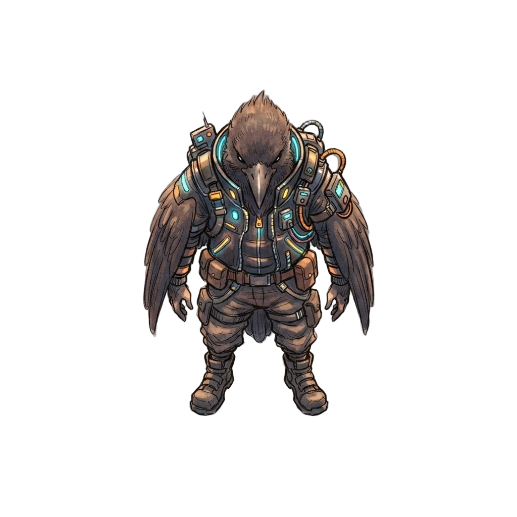 Nano Banana 2 cyberpunk birdman example